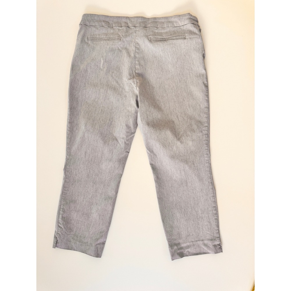 Hilary Radley Womens Gray Pull On Cropped Stretch Dress Ankle Pants  Size XXL - Picture 2 of 10